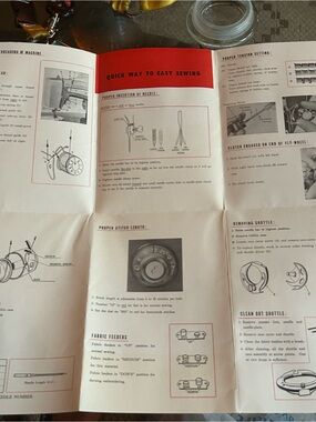 vintage instruction manual for a "DeLuxe Automatic Zigzag" sewing machine 1964.